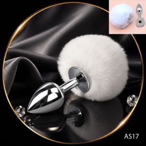 Nút bịt hậu môn đuôi thỏ inox thủ dâm cosplay tháo rời được