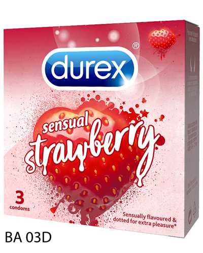 Bao cao su Durex Strawberry hương dâu tây ngọt ngào