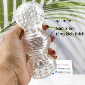 Cốc tự sướng trong suốt Funny 3 khối tròn ôm sát kích thích