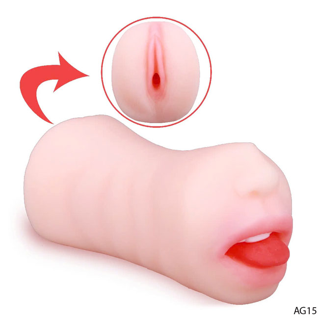 Âm đạo giả 3D SC thiết kế 2 đầu có miệng và lưỡi như thật