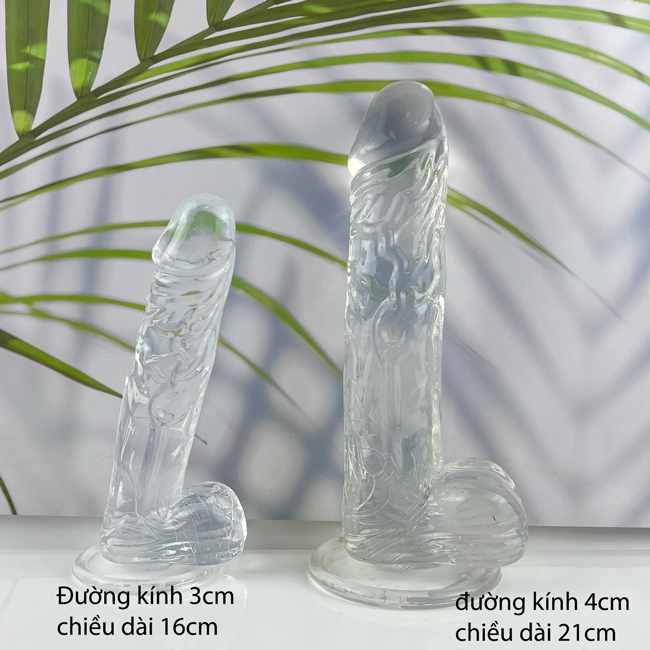 dương vật giả trong suốt có 2 size cho bạn lựa chọn