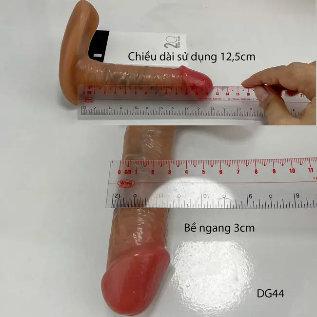 Chiều dài 15,5cm có thể cho vào trong âm đạo 12,5cm. Bề ngang 3cm