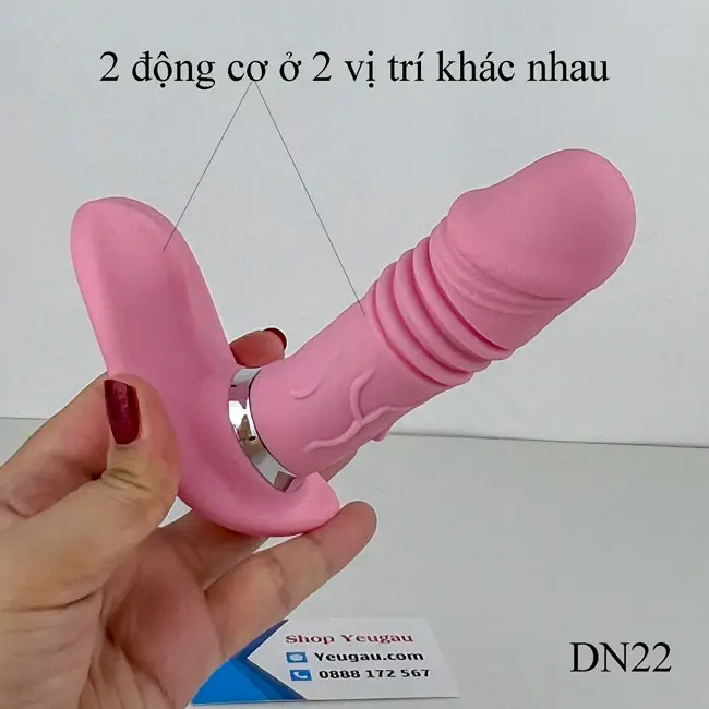 Cu giả rung thụt 2 động cơ mạnh mẽ