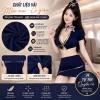 Bộ cosplay tiếp viên hàng không làm từ vải mềm mại, co giãn