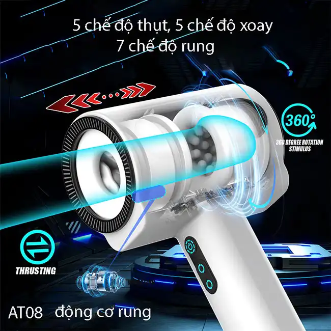 Máy sục dương vật tự động rung, xoay, thụt