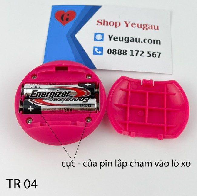 cực - của pin sẽ gắn ở phía có lò xo.