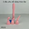 Máy thủ dâm nữ có 3 đầu phụ dễ dàng tháo lắp