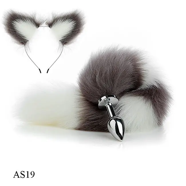 set đuôi cáo màu xám trắng quyến rũ ma mị